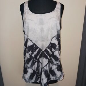 Calvin Klein Performance Quick Dry Tie Dye Relaxed Fit Tank Top L Black White